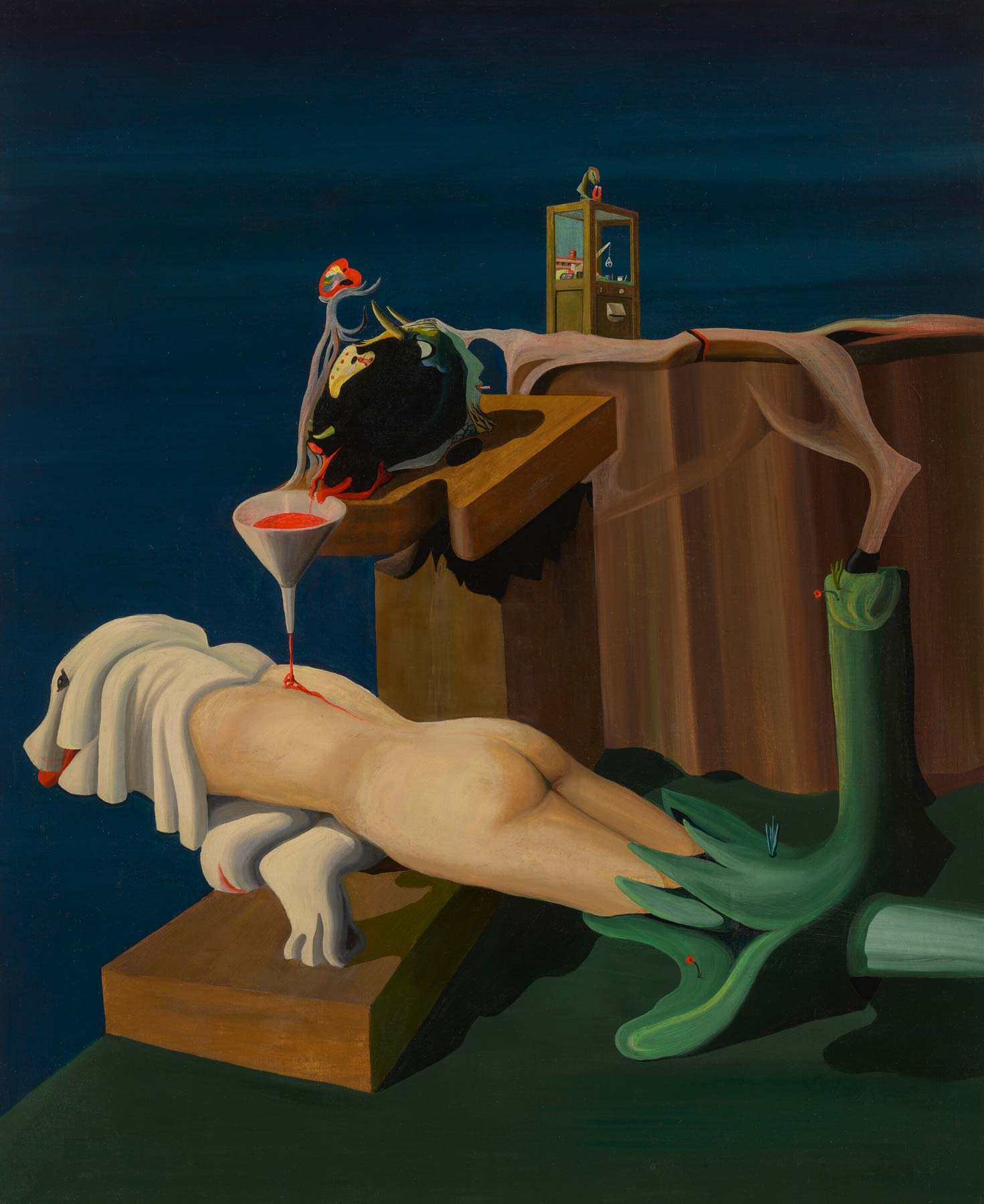 Óscar Domínguez, Machine à coudre électro-sexuelle (1934; óleo sobre lienzo, 100,2 x 80,8 cm)