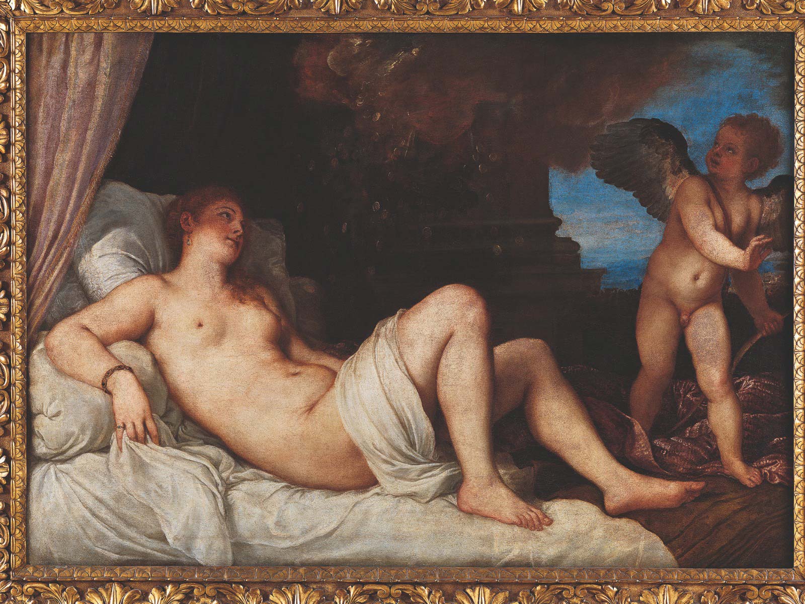 Tiziano Vecellio, Danae (1544-1545; olio su tela, 118 × 170 cm; Napoli, Museo e Real Bosco di Capodimonte, Inv. Q134)