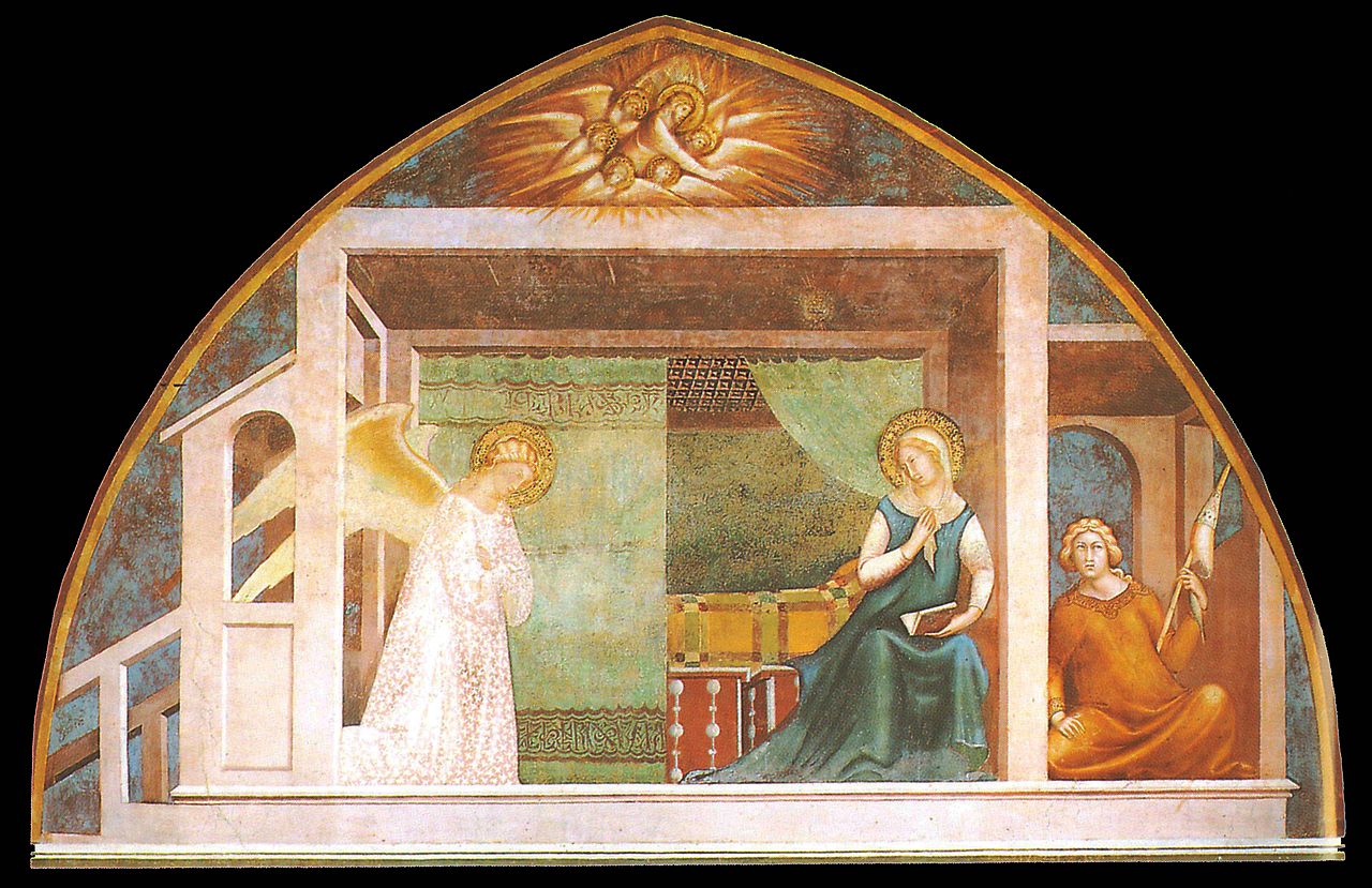 Lippo Memmi, Annunciation (c. 1340; fresco; San Gimignano, Duomo)