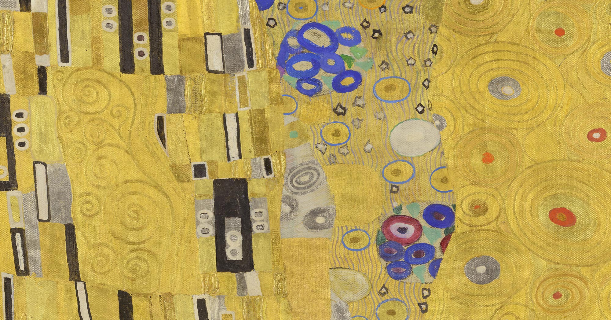 Gustav Klimt, El beso, detalle