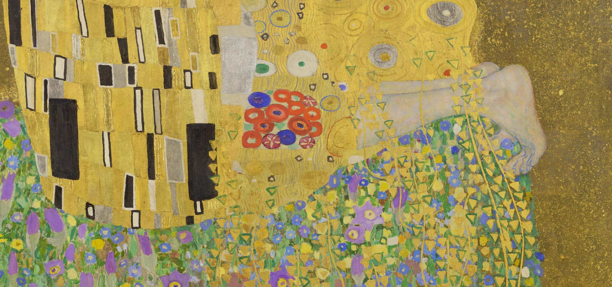 Gustav Klimt, The Kiss, detail