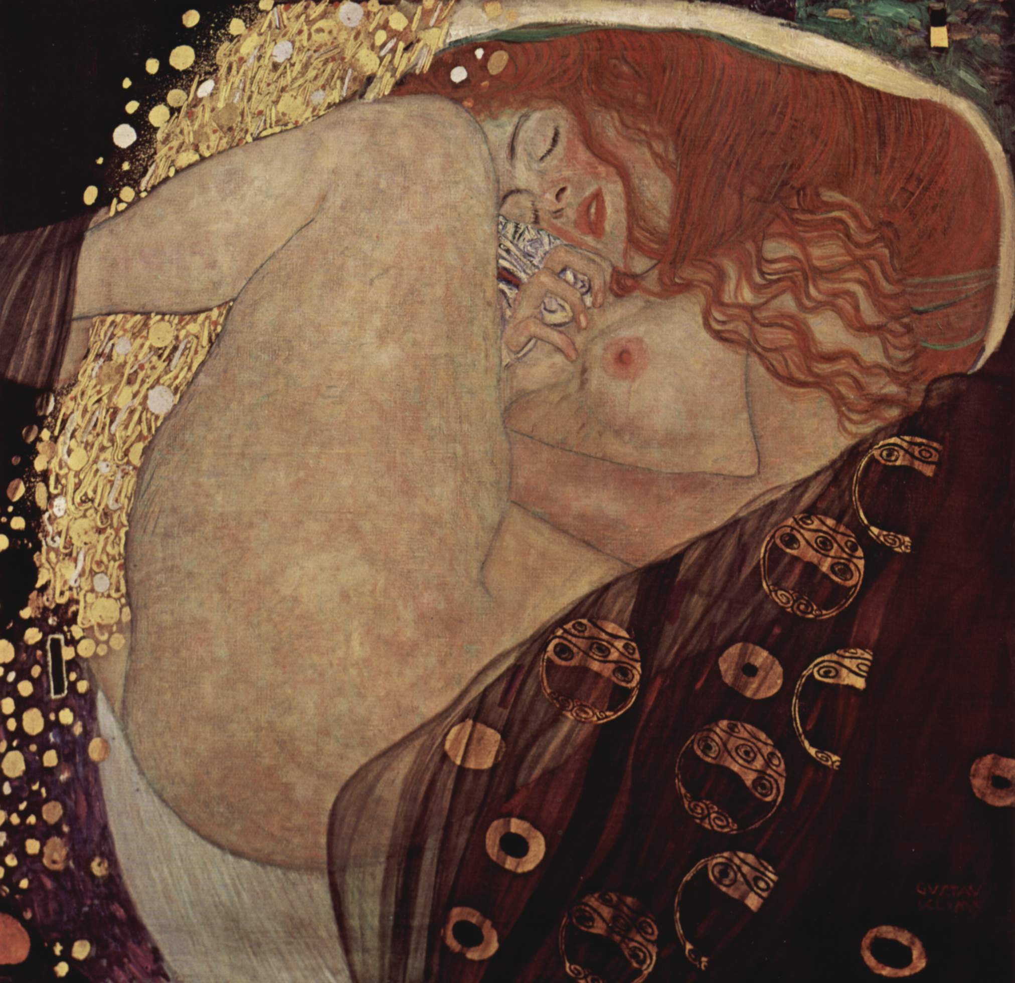 Gustav Klimt, Danae (1907-1908; oil on canvas, 77 x 83 cm; Graz, Private Collection)