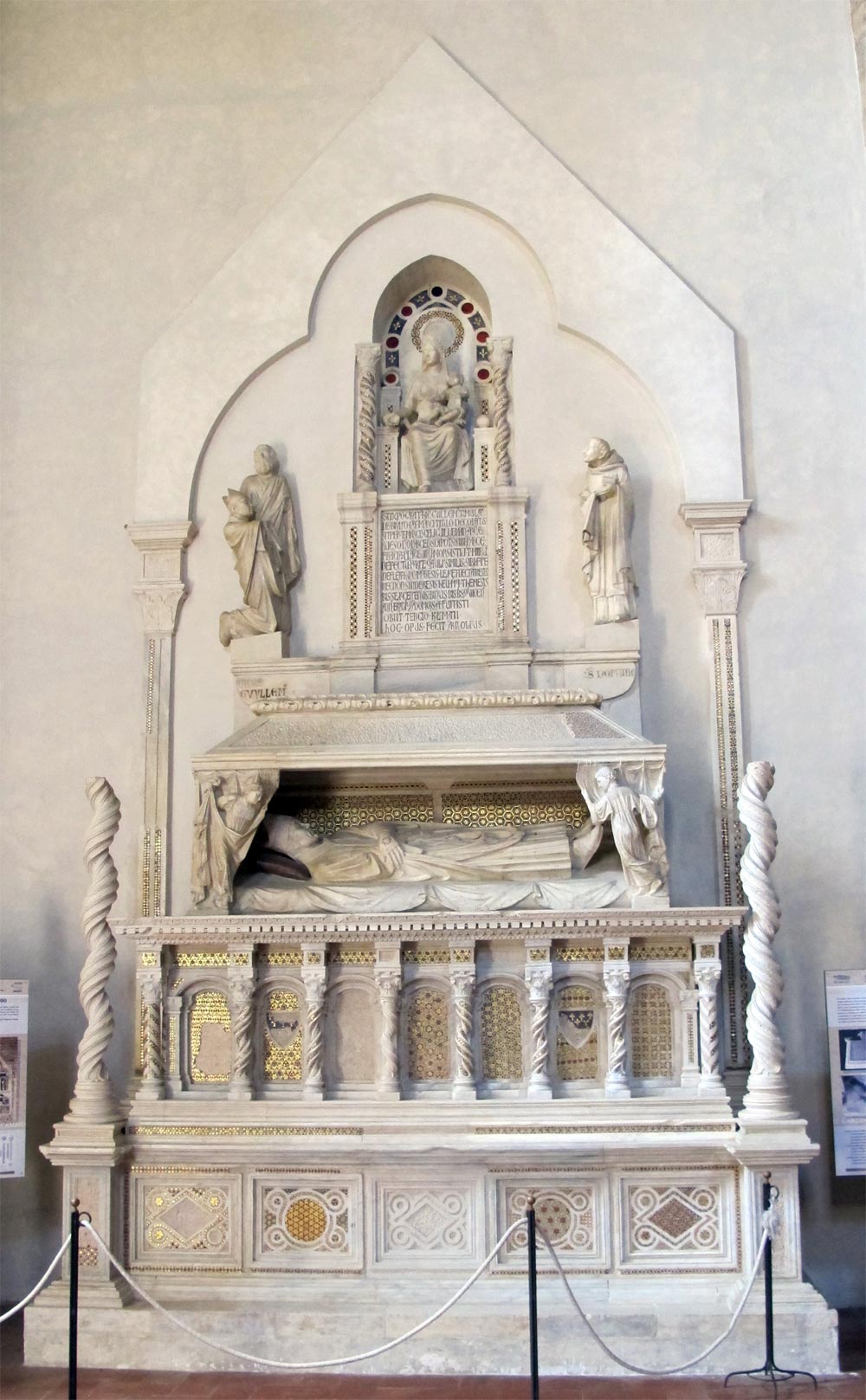 Arnolfo di Cambio, Funeral Monument to Cardinal de Braye (1282; marble; Orvieto, San Domenico)