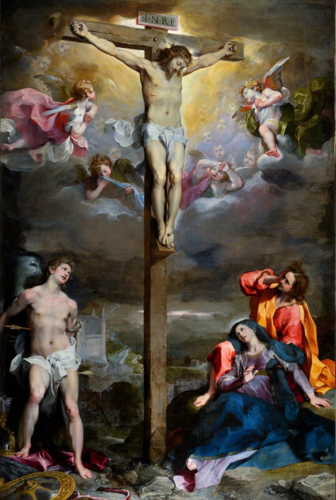 Federico Barocci, Crucifixion (1596; oil on canvas, 500 x 318.5 cm; Genoa, Cathedral of San Lorenzo)