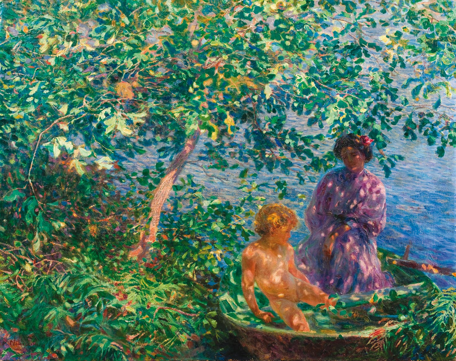 Plinio Nomellini, Baci di sole (1908; olio su tela, 93 x 119 cm; Novara, Galleria d’Arte Moderna “Paolo e Adele Giannoni”)