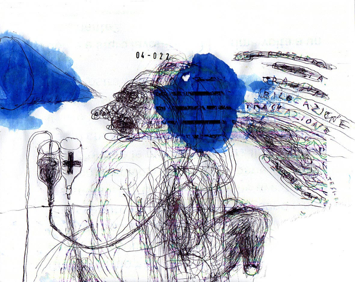 Riccardo Gemma, Figurina (2022; penna biro e inchiostro, 15 x 21 cm)