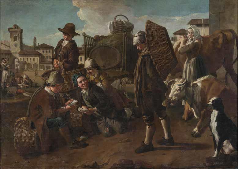 Giacomo Ceruti, Sera sulla piazza (1750 circa; olio su tela, 206 × 296 cm; Torino, Musei Civici d’Arte Antica, Palazzo Madama, inv. 541/D)