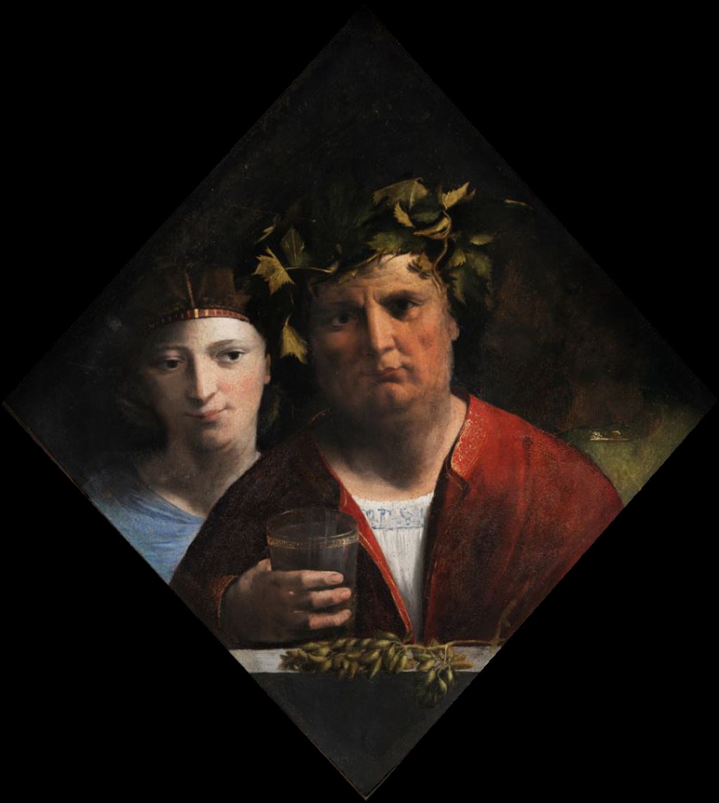 Ambito ferrarese, L'Ebbrezza (c. 1520-1522; oil on panel, 102 x 86 cm; Modena, Galleria Estense)