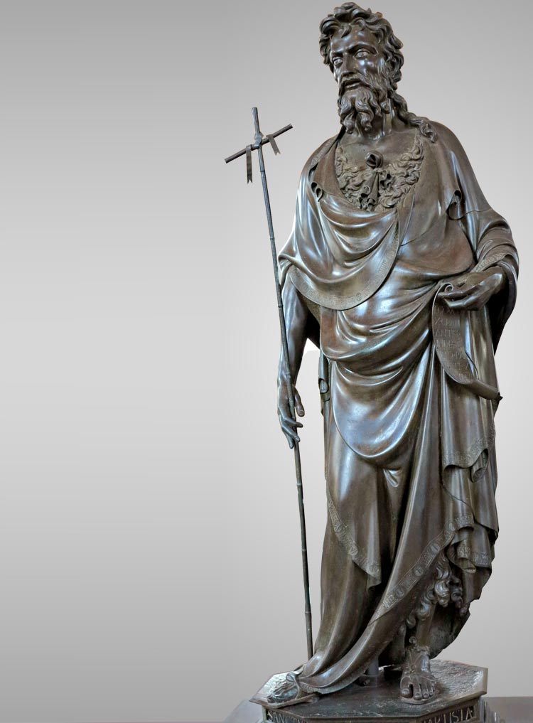 Lorenzo Ghiberti, St. John the Baptist (1412-1416; bronze, height 255 cm; Florence, Museo di Orsanmichele)