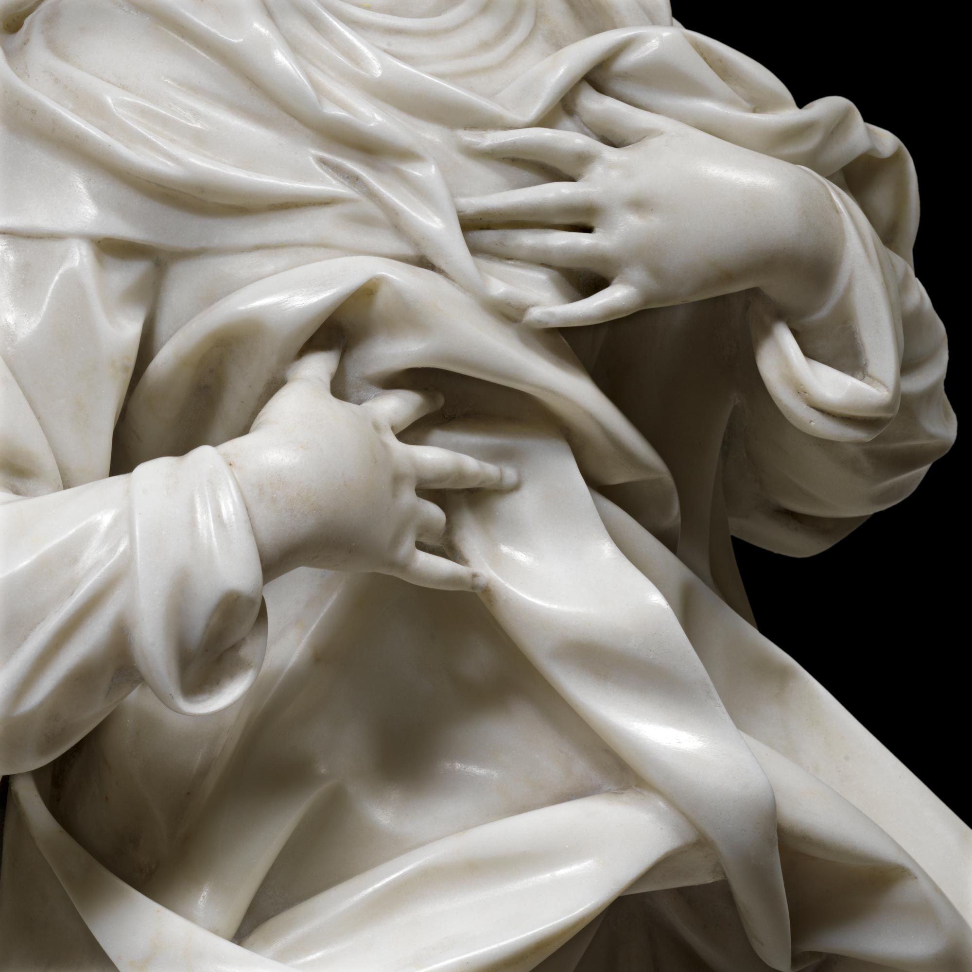 Dettaglio delle mani della Vergine
 Dettaglio delle mani della Vergine