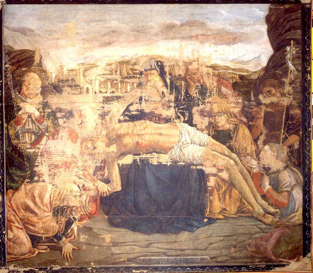 Giovanni Boccati, Pieta (1479; tempera on canvas, 186 x 211 cm; Perugia, Galleria Nazionale dell'Umbria)
