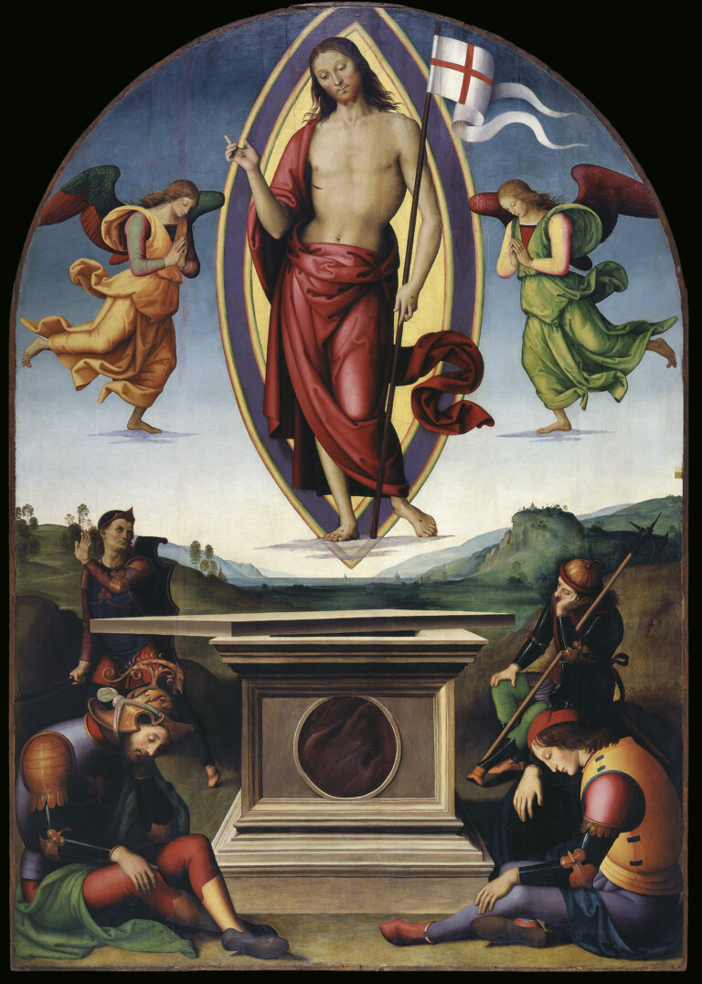 Perugino, Resurrezione (1499 circa; olio su tavola, 233 x 165 cm; Città del Vaticano, Pinacoteca Vaticana)