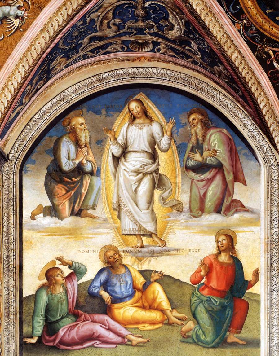 Perugino, <em>Trasfigurazione</em> (1498-1500; affresco; Perugia, Nobile Collegio del Cambio, Sala dell’Udienza)