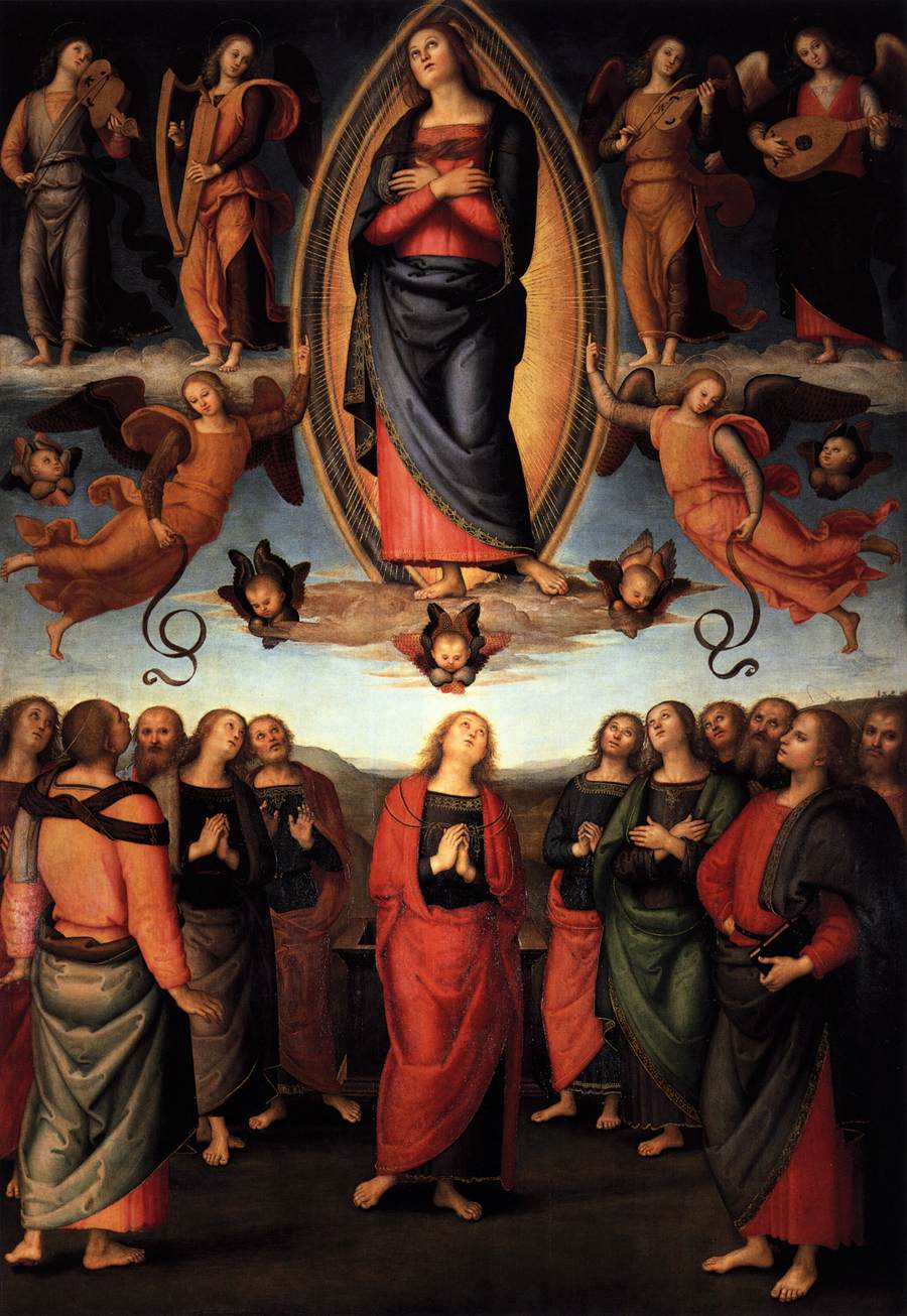 Perugino, Assumption (c. 1506; panel, 333 x 218 cm; Florence, Basilica of the Santissima Annunziata)