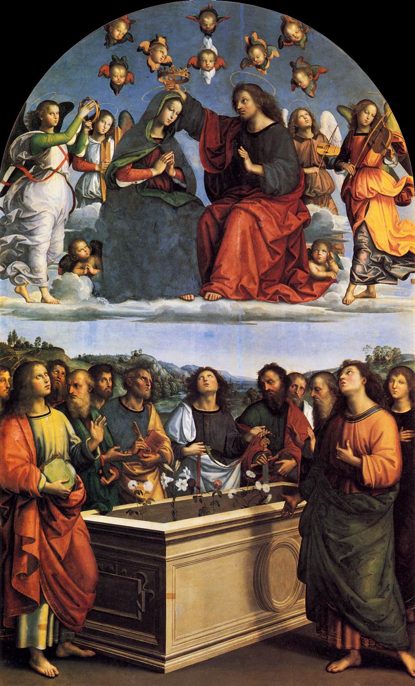 Raphael, Oddi Altarpiece (1502-1503; oil on panel transported on canvas, 267 x 163 cm; Vatican City, Vatican Museums, Pinacoteca Vaticana)