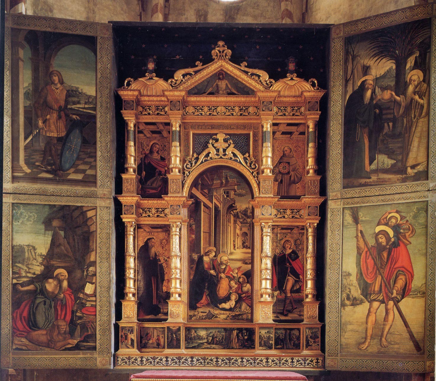 Defendente Ferrari, Ranverso Polyptych (1530; oil on panel; Buttigliera Alta, Abbey of St. Anthony of Ranverso)