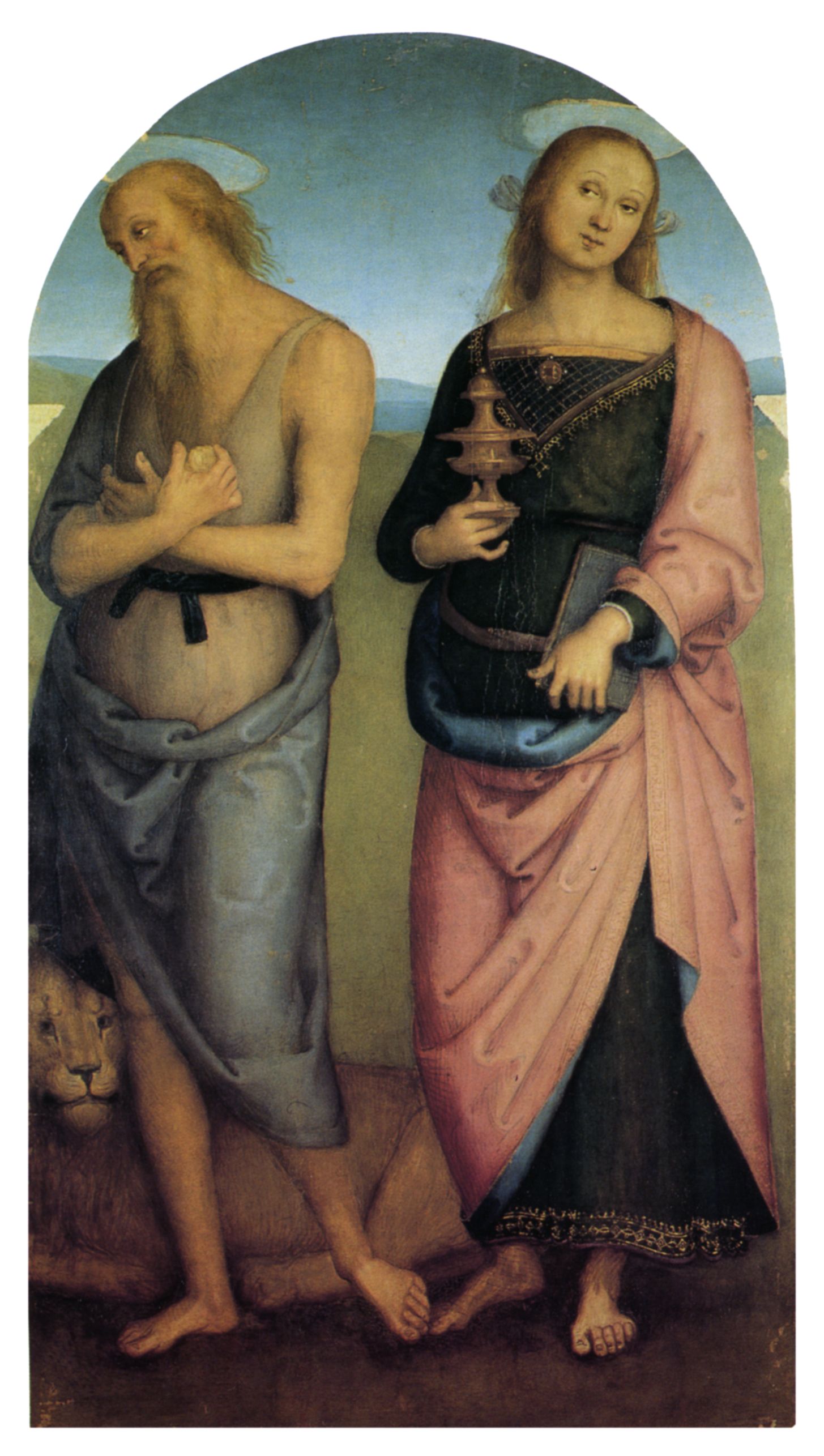 Perugino, Saints Jerome and Mary Magdalene (1513-1523; panel, 174 x 95 cm; Perugia, Galleria Nazionale dell'Umbria