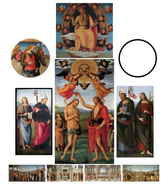 Reconstruction of the front of the polyptych of St. Augustine. Photo: perugino2023.org