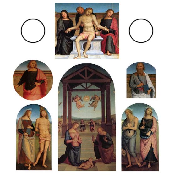 Reconstruction of the back of the polyptych of St. Augustine. Photo: perugino2023.org
