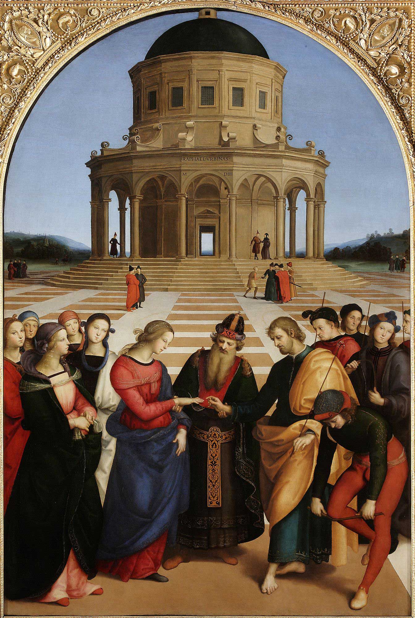 Raphael, Marriage of the Virgin (1504; oil on panel, 170 x 117 cm; Milan, Pinacoteca di Brera)