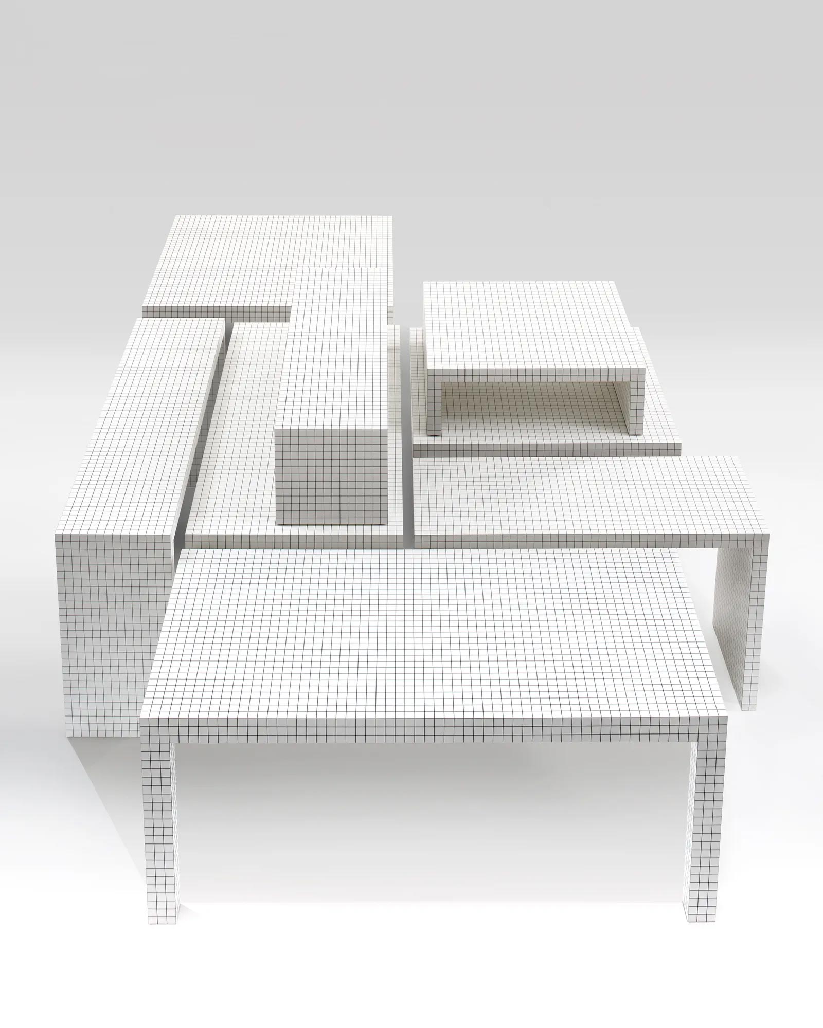 The Quaderna series produced by Zanotta (1972-). Photo: Stefano Barberis / Zanotta
