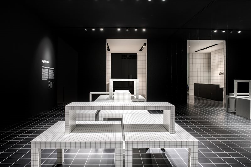 Zanotta's stand at Salone del Mobile 2022, a tribute to Quaderna's 50th anniversary