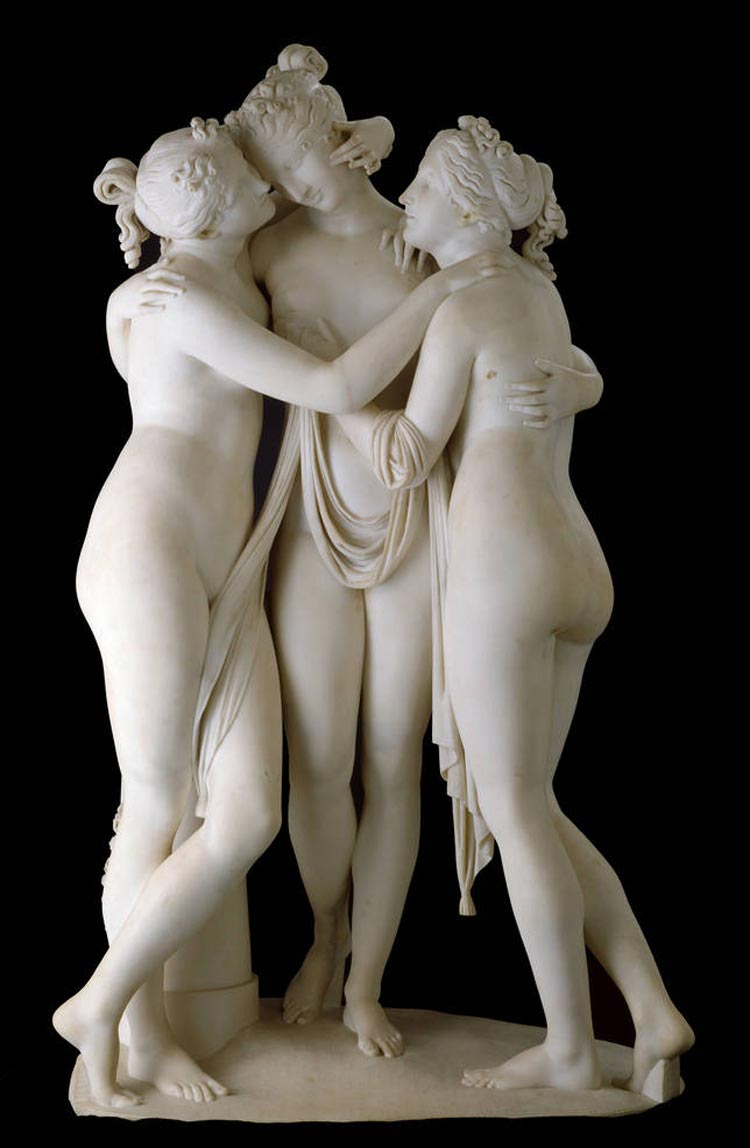 Antonio Canova, Le tre Grazie (1814-1817; marmo, 173 x 97,2 x 57 cm; Londra, Victoria & Albert Museum)