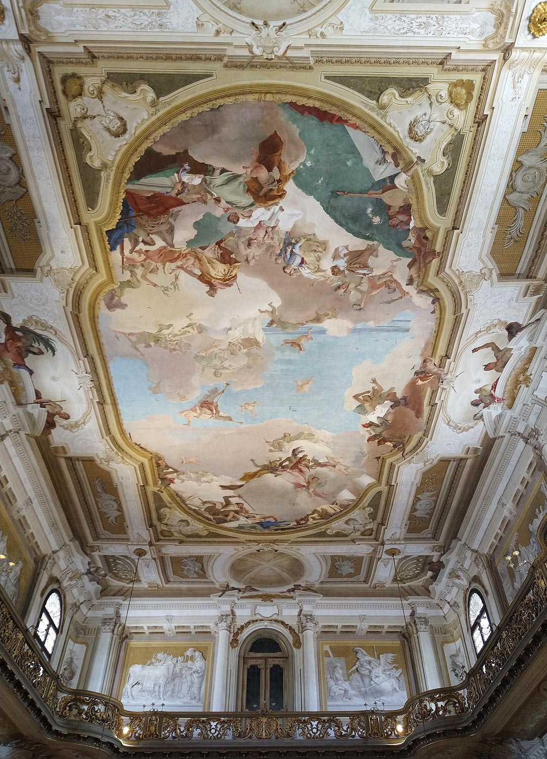 The ballroom of the Villa Pisani with the fresco by Tiepolo