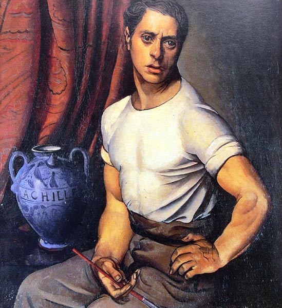 Autoritratto con la brocca blu (1920; olio su tela; Genova, Palazzo Ducale)