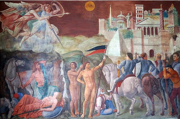 I Crociati a Gerusalemme, dal ciclo murale dell'Arengo in Ferrara (1934 - 1938)