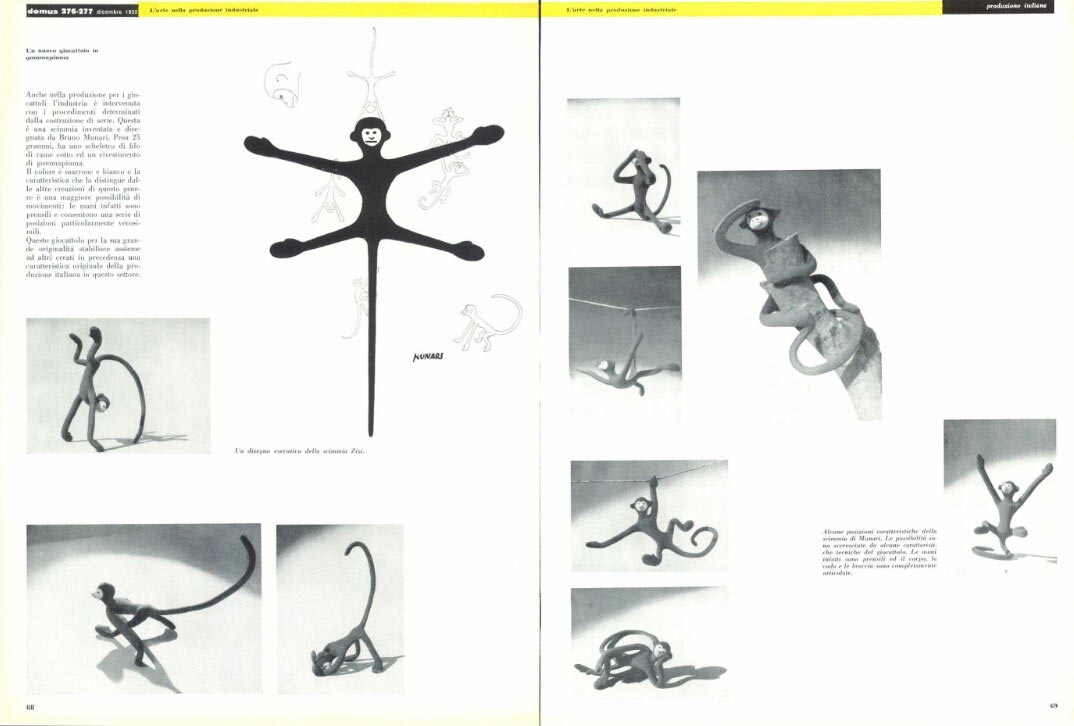 The ZizÃ­ monkey published in Domus in 1952.
