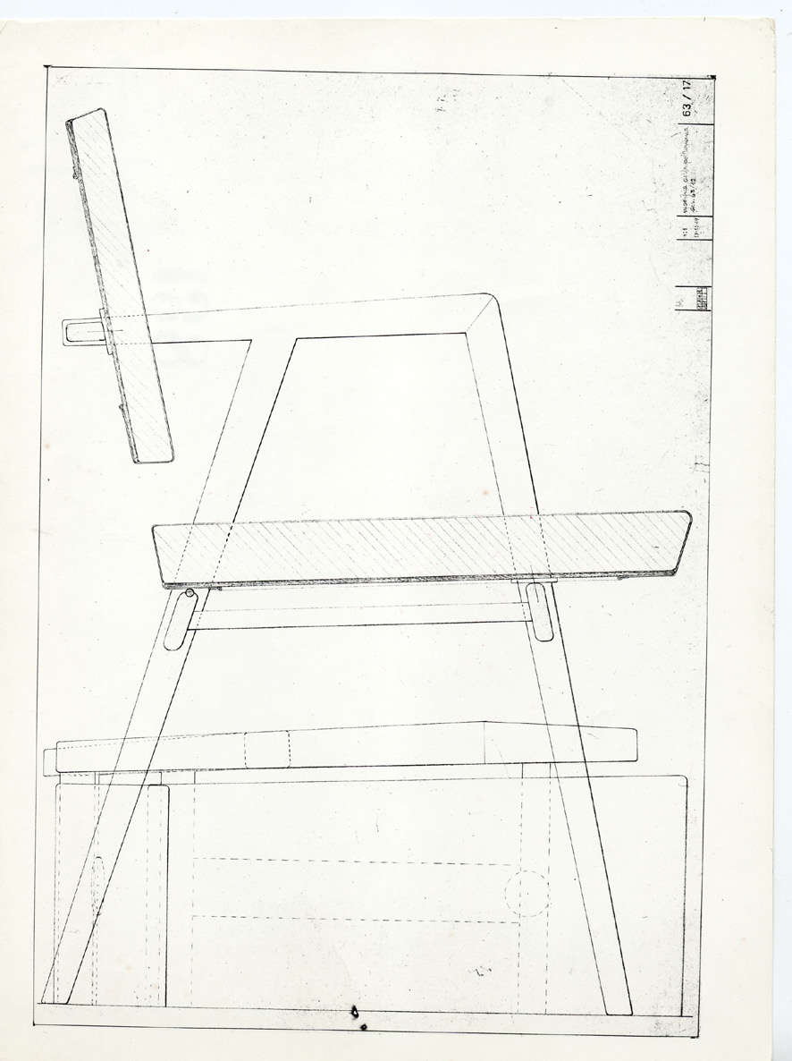 The design of the Luisa Chair. Photo: Franco Albini Foundation
