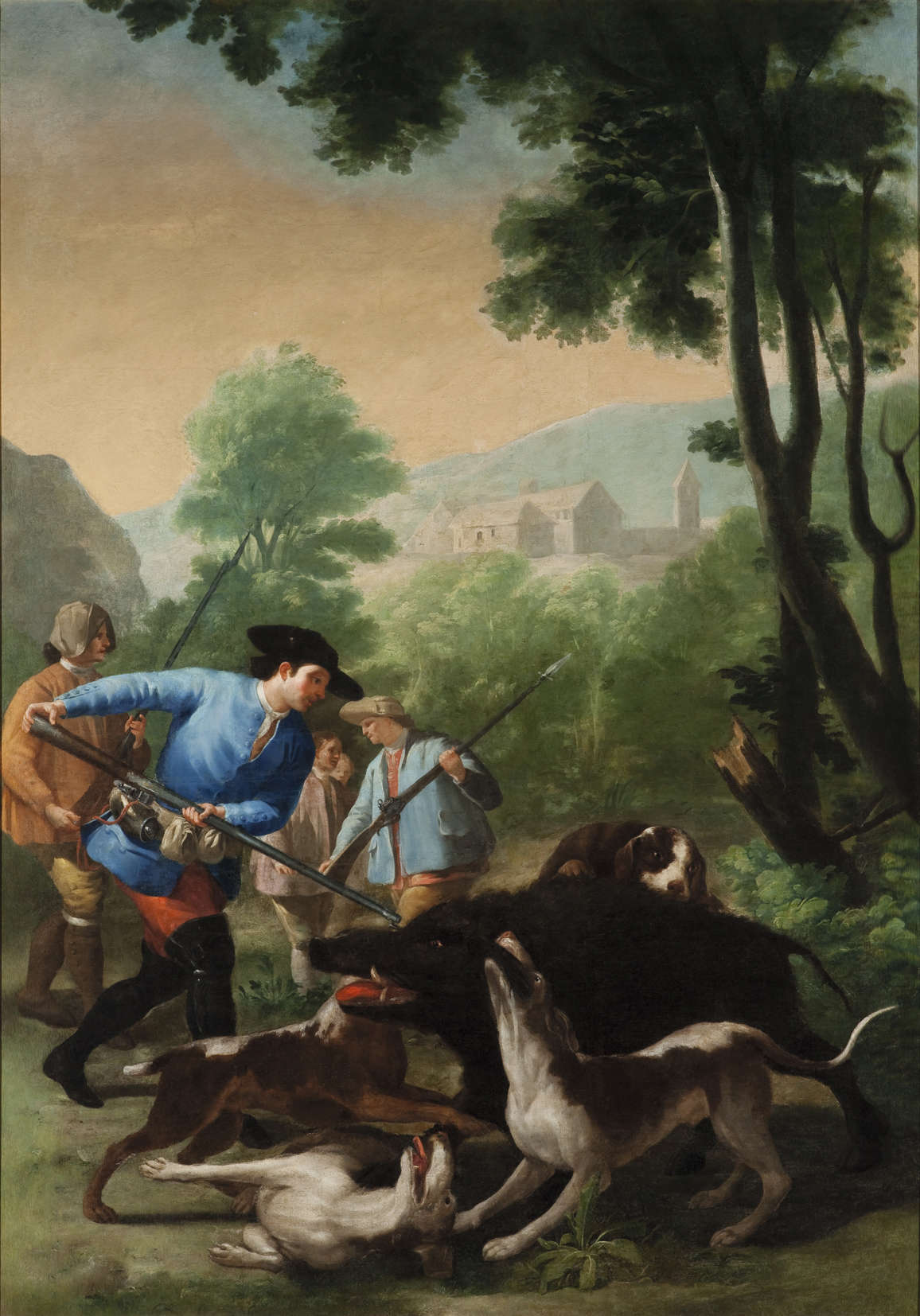 Francisco Goya, The Boar Hunt (1775; oil on canvas, 252 x 175 cm; Madrid, Royal Collections Gallery)