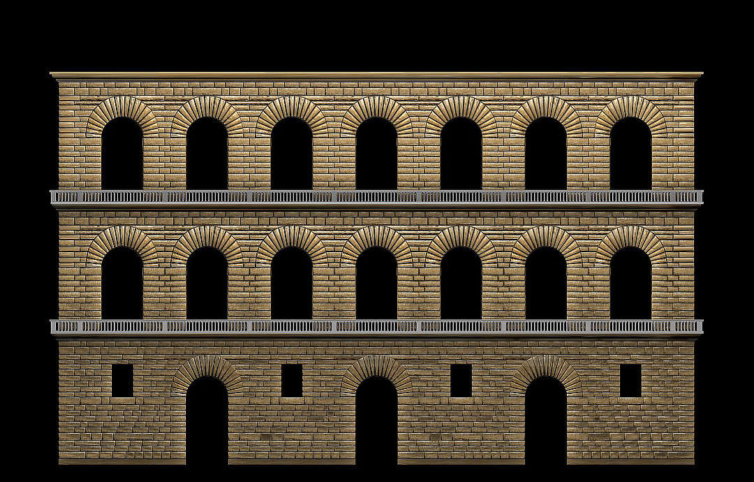 Ricostruzione della facciata quattrocentesca di Palazzo Pitti. Immagine: Adriano Marinazzo