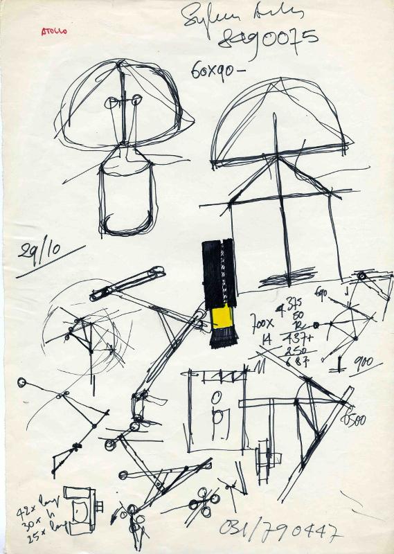 Vico Magistretti, Project for the Atollo lamp (1977). Photo: Magistretti Archive