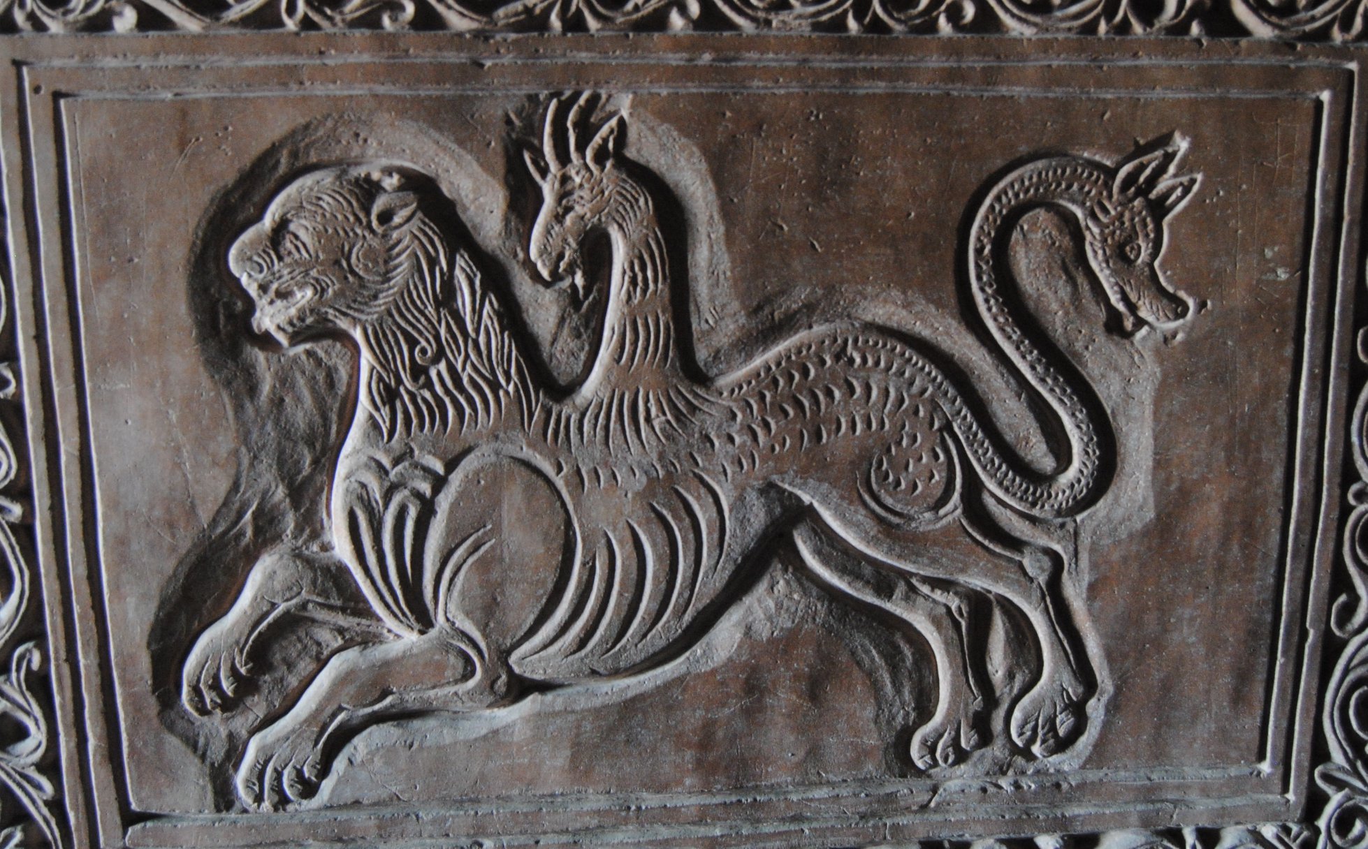 Detail of the chimera. Photo: Friends of San Pietro al Monte