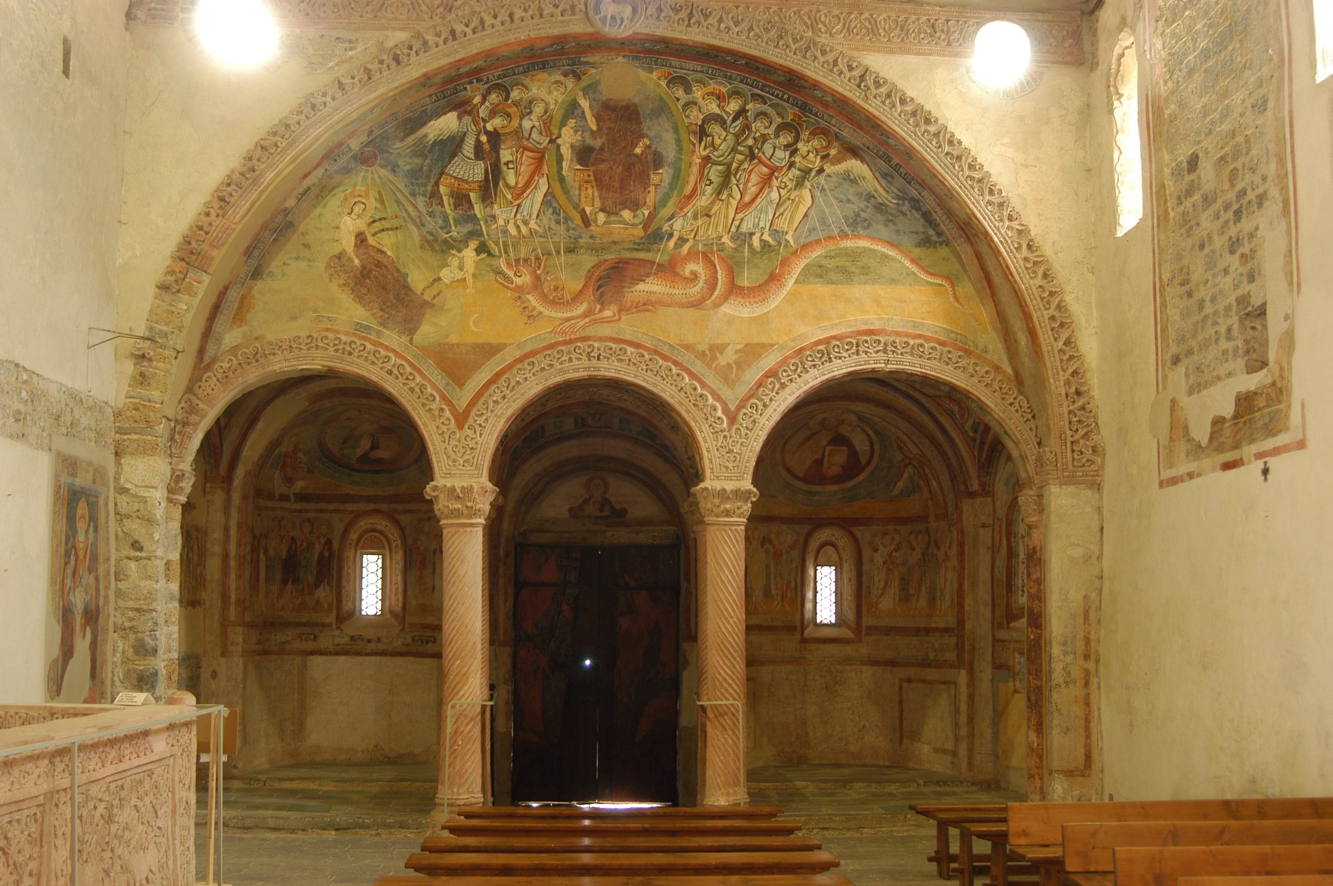 The narthex with the scene of the Apocalypse. Photo: Friends of San Pietro al Monte