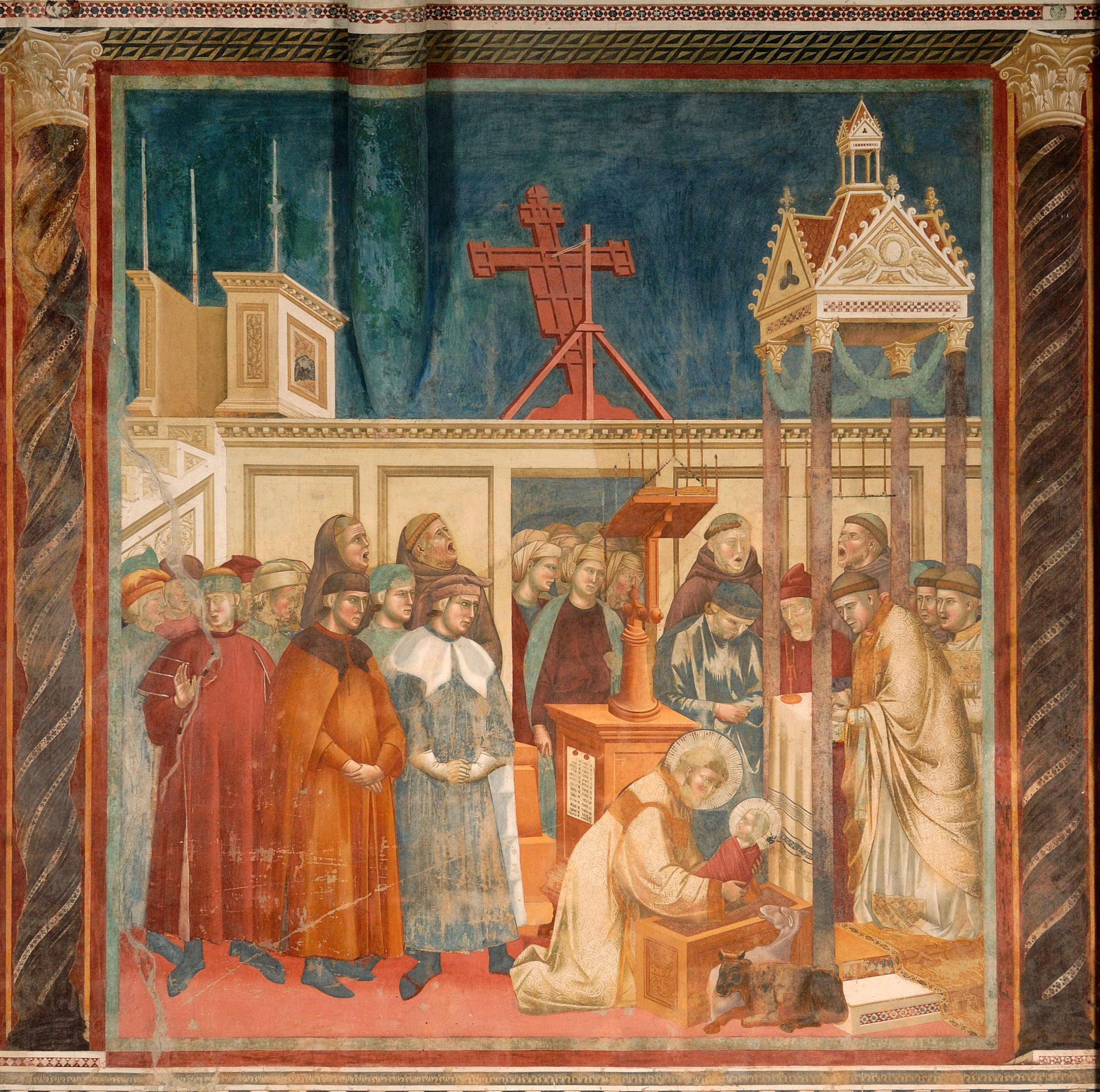 Giotto, Greccio Nativity (ca. 1295-1299; fresco, 230 x 270 cm; Assisi, Upper Basilica of St. Francis)