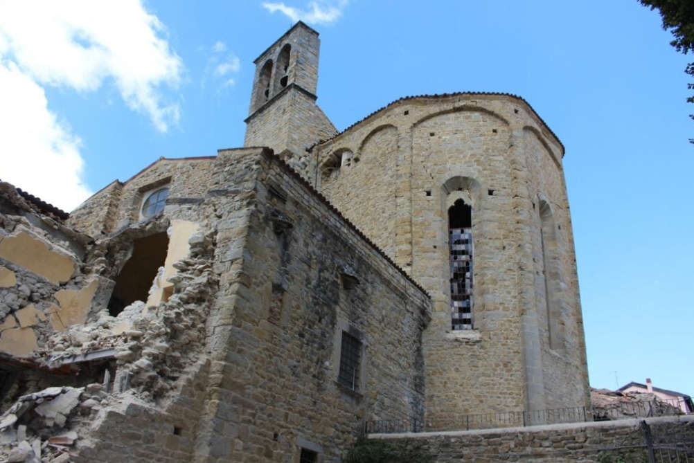 Basilica di San Francesco ad Amatrice. Foto: Carabinieri Nucleo Tutela Patrimonio Culturale