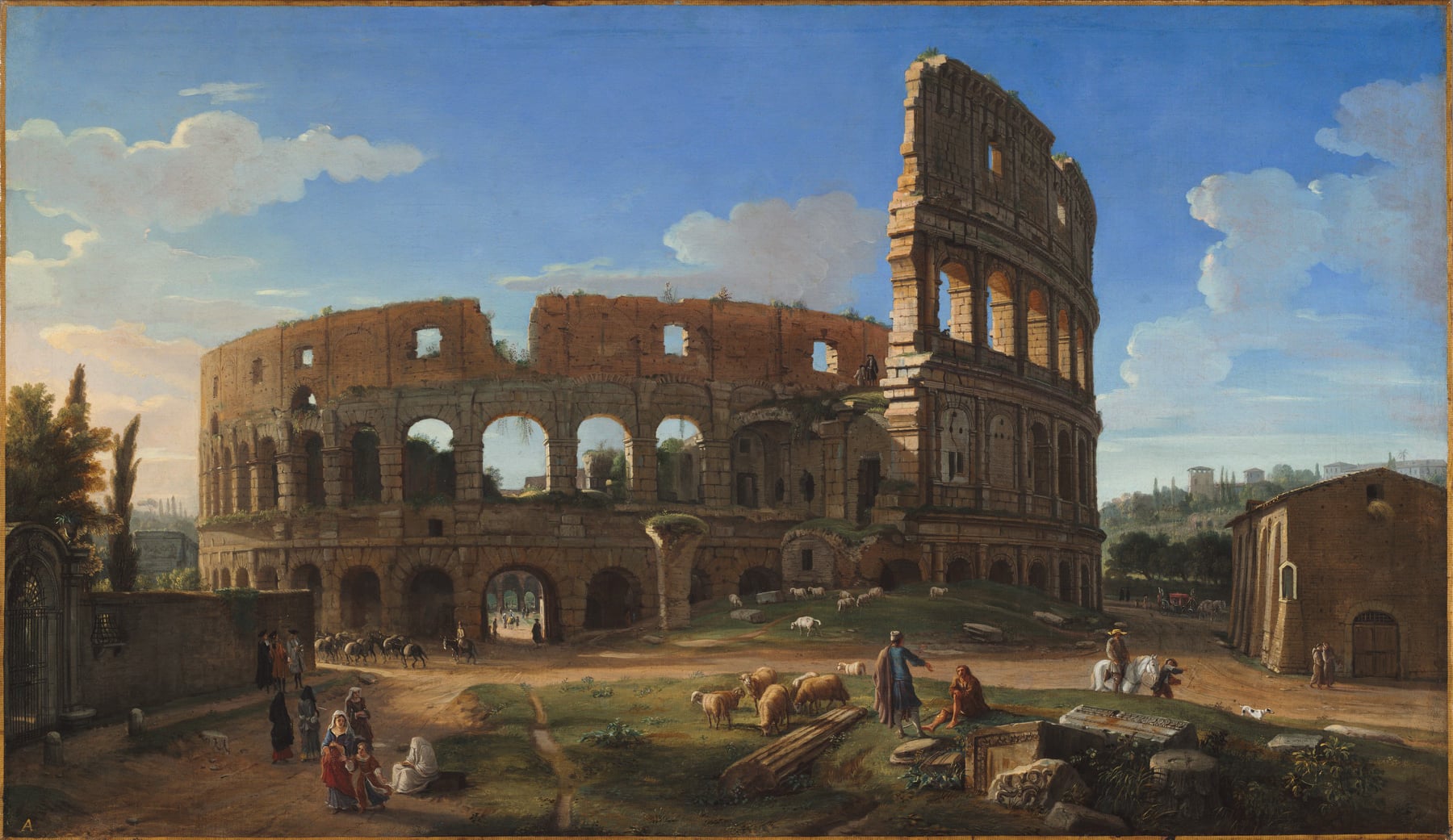 Gaspar van Wittel, Il Colosseo visto da sud-est (1700 circa; olio su tela, 72 x 125 cm; Cambridge, Harvard Art Museums, Fogg Museum)