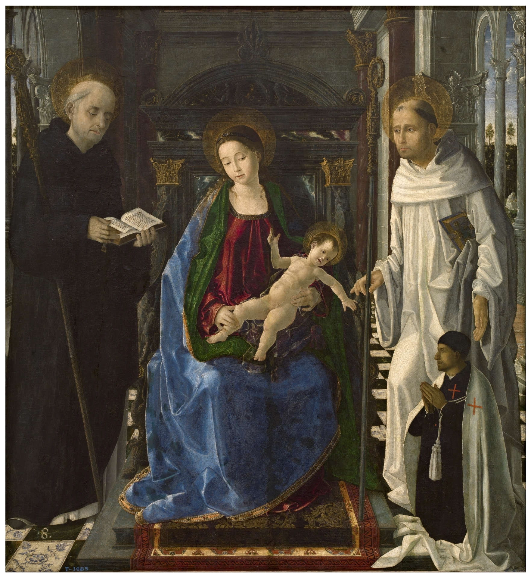 Paolo di San Leocadio, Virgin of the Knight of Montesa (after 1482; oil on panel, 102 x 96 cm; Madrid, Prado)