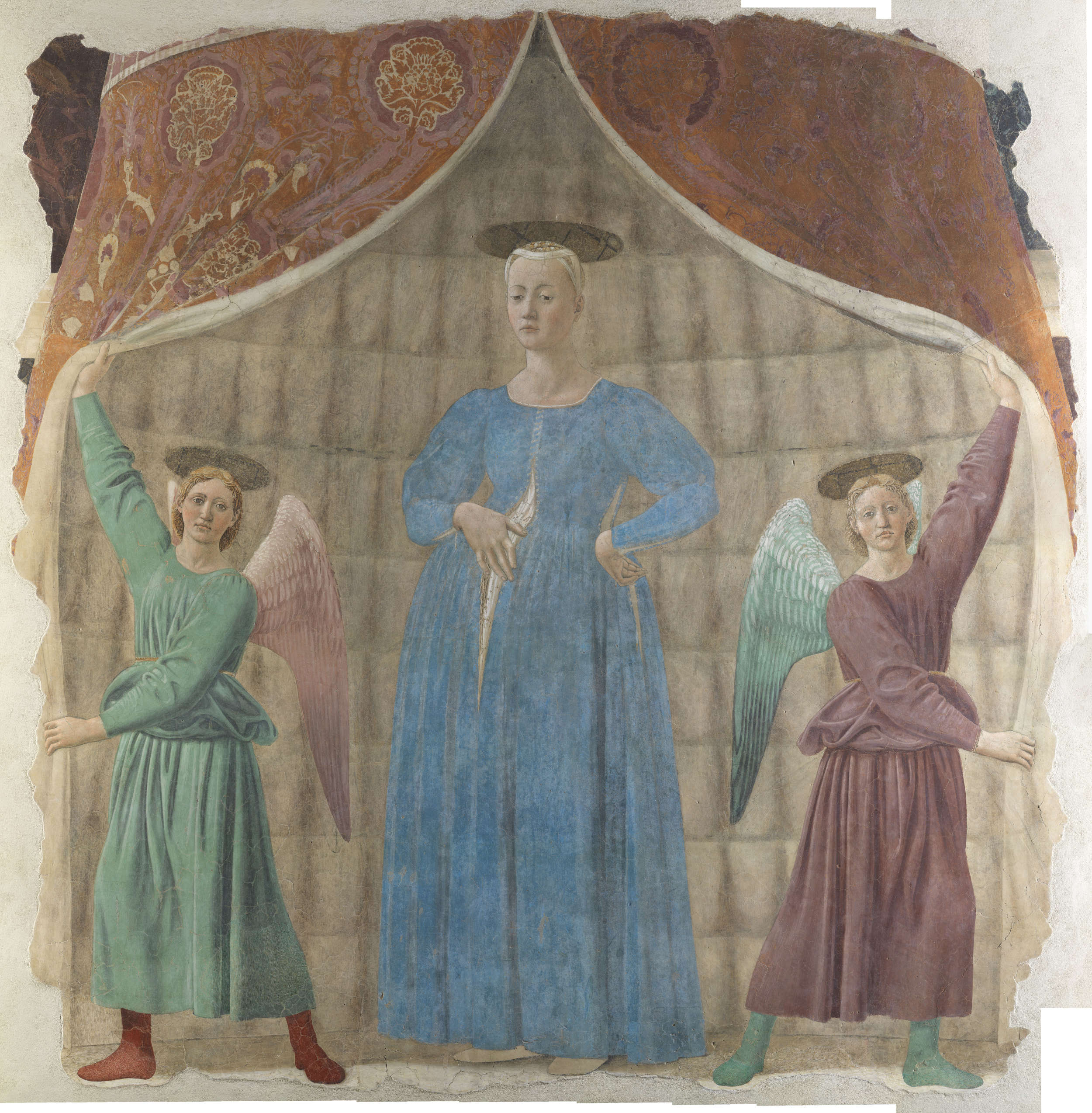 Piero della Francesca, Madonna del Parto (c. 1450-1465; detached fresco, 260 x 203 cm; Monterchi, Musei Civici Madonna del Parto)