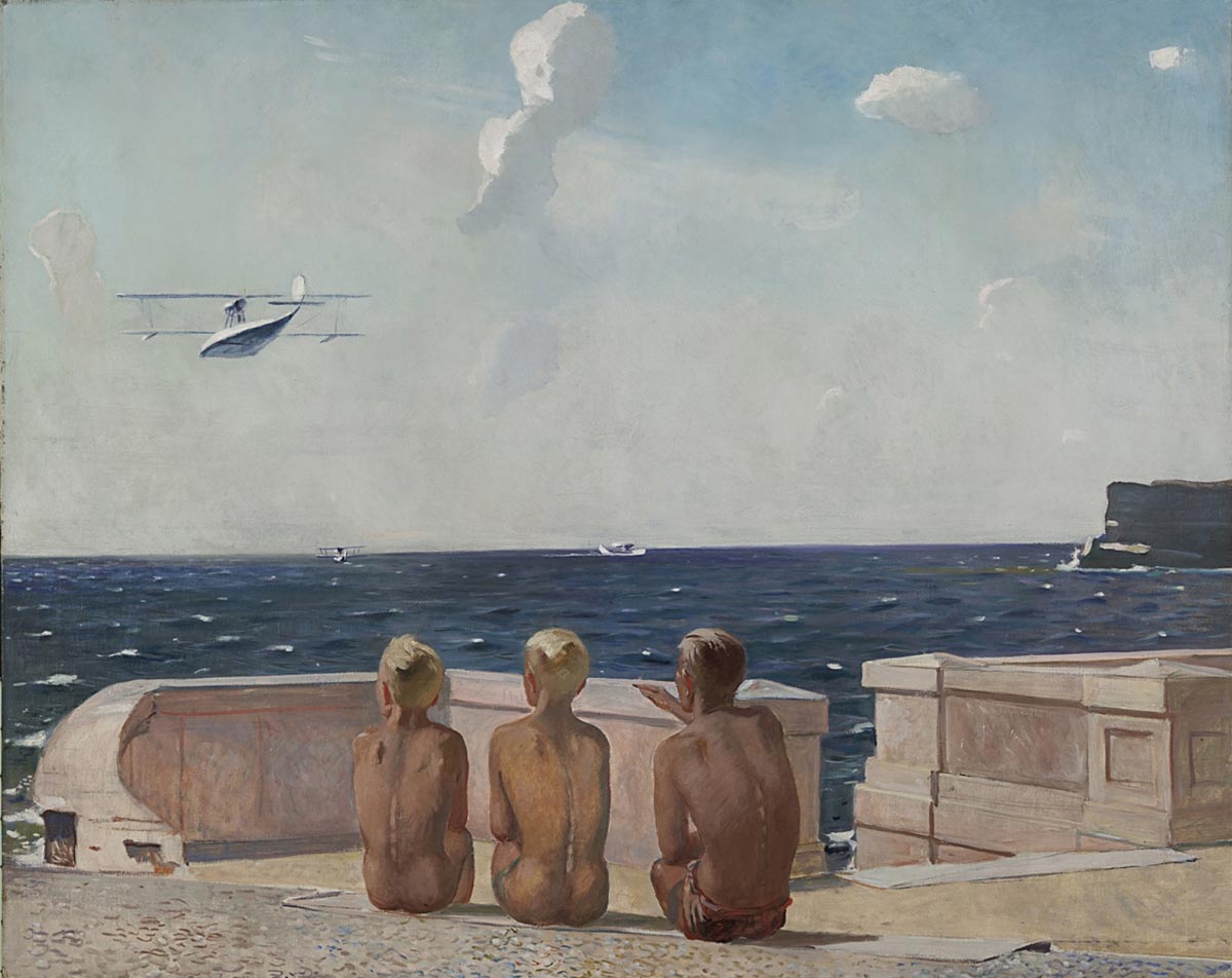 Aleksandr Deyneka, Futuri piloti (1938; olio su tela, 131 x 161 cm; Mosca, Galleria Tret'jakov)
 Aleksandr Deyneka, Futuri piloti (1938; olio su tela, 131 x 161 cm; Mosca, Galleria Tret'jakov)