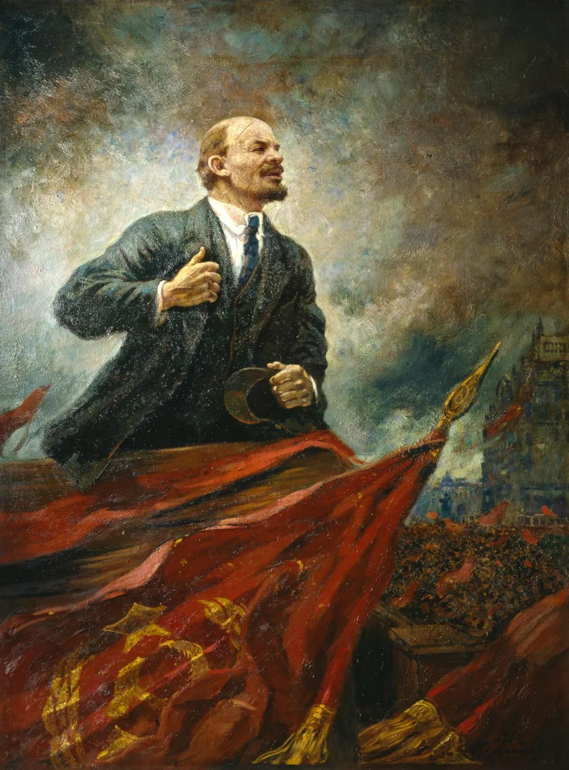 Aleksandr Gerasimov, Lenin sul podio (1930; olio su tela, 280 x 210 cm; Mosca, Museo Statale di Storia)
 Aleksandr Gerasimov, Lenin sul podio (1930; olio su tela, 280 x 210 cm; Mosca, Museo Statale di Storia)