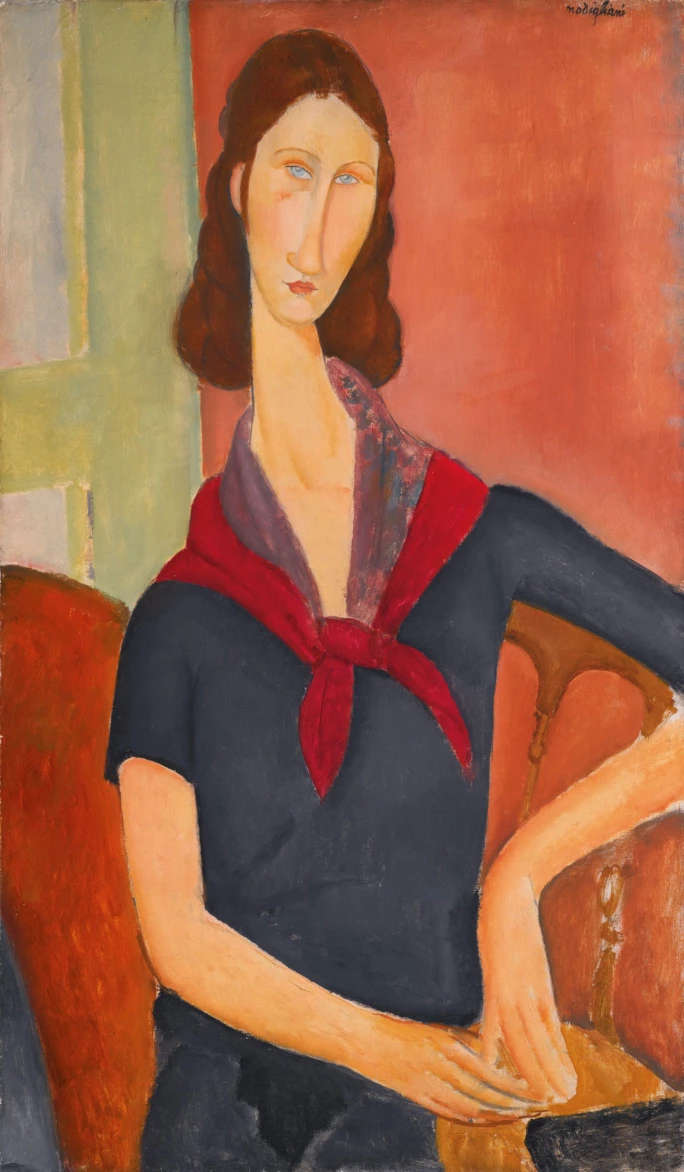 Amedeo Modigliani, Ritratto di Jeanne Hébuterne (1919; olio su tela, 92 x 54 cm; Collezione privata)