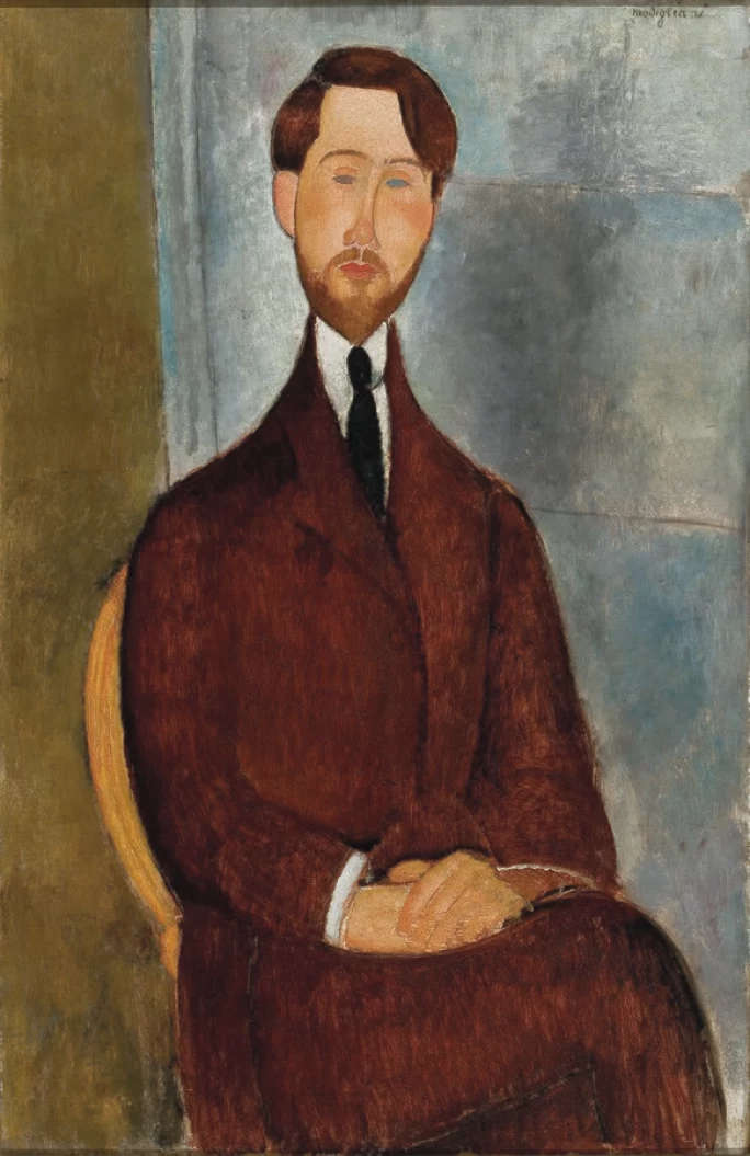 Amedeo Modigliani, Ritratto di Leopold Zborowski (1916-1919; olio su tela, 100 x 65 cm; San Paolo, Museu de Arte)