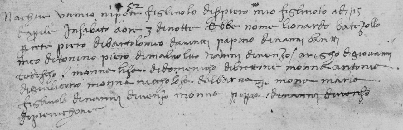 Acte de naissance de Léonard de Vinci