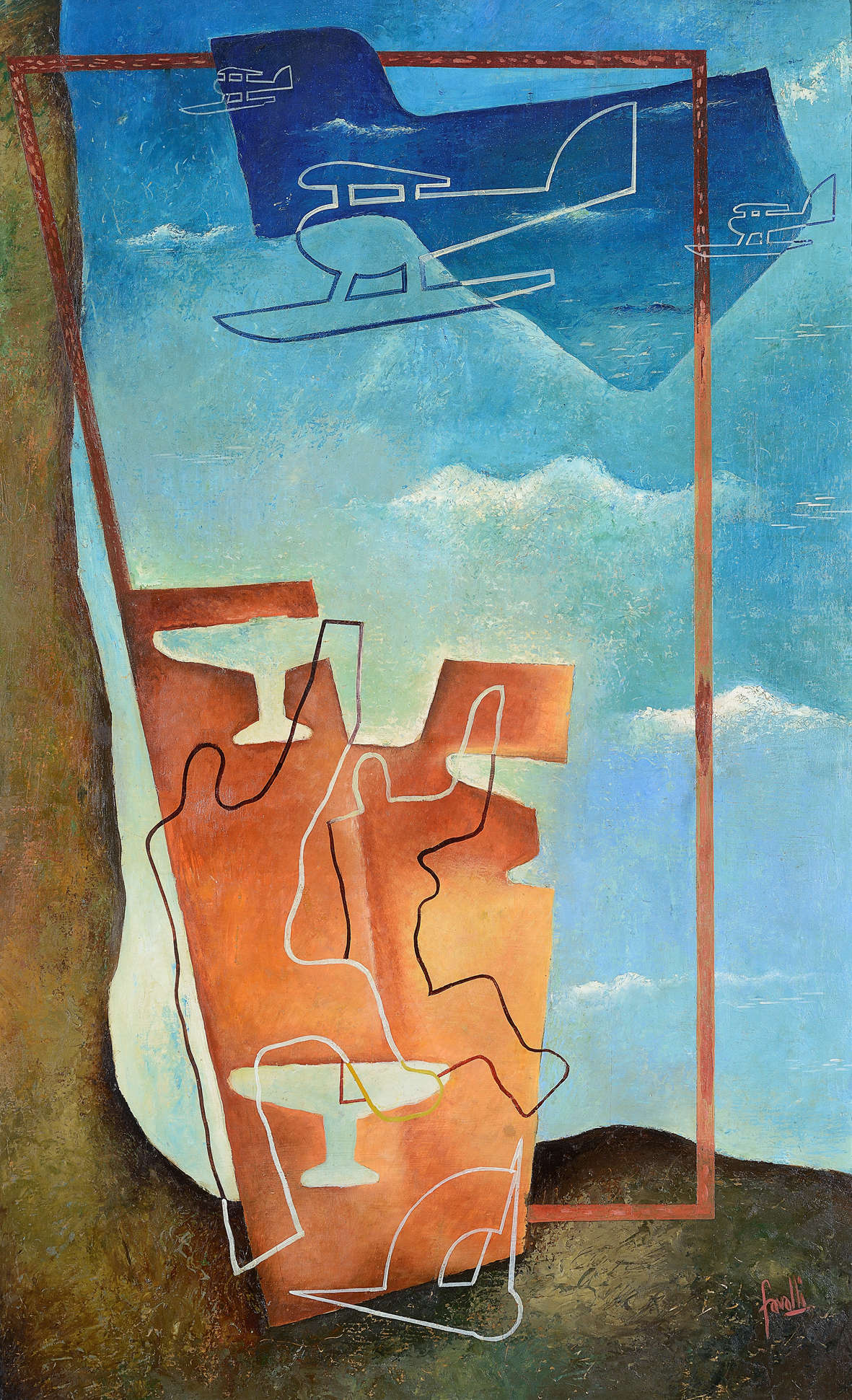 Augusto Favalli, Passaggio sulla base (1935; olio su tavola, 105 x 94 cm)