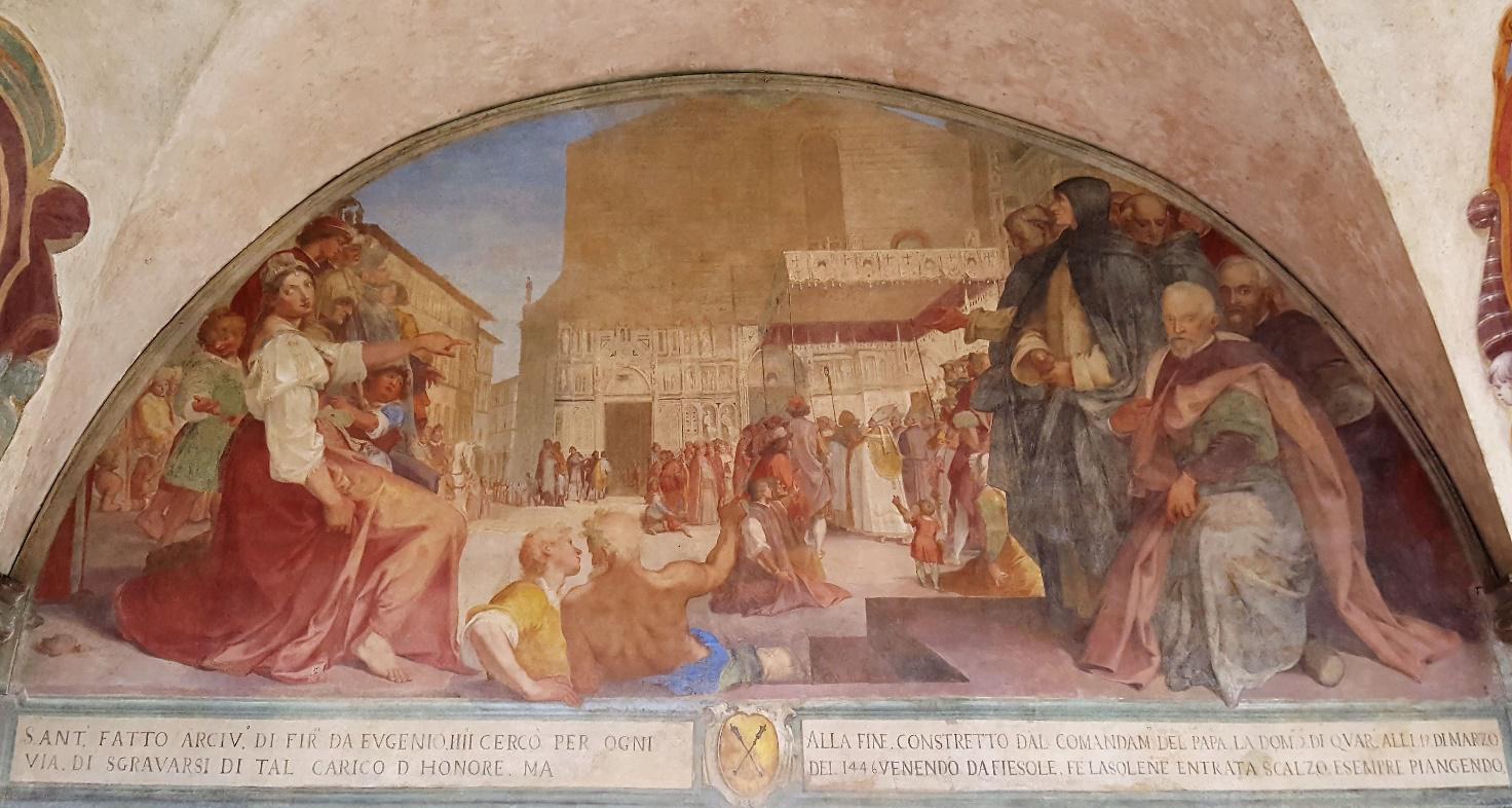 Bernardino Poccetti, Sant’Antonino diventa arcivescovo di Firenze (1608-1609; affresco, 250 x 412 cm; Firenze, Museo Nazionale di San Marco)
