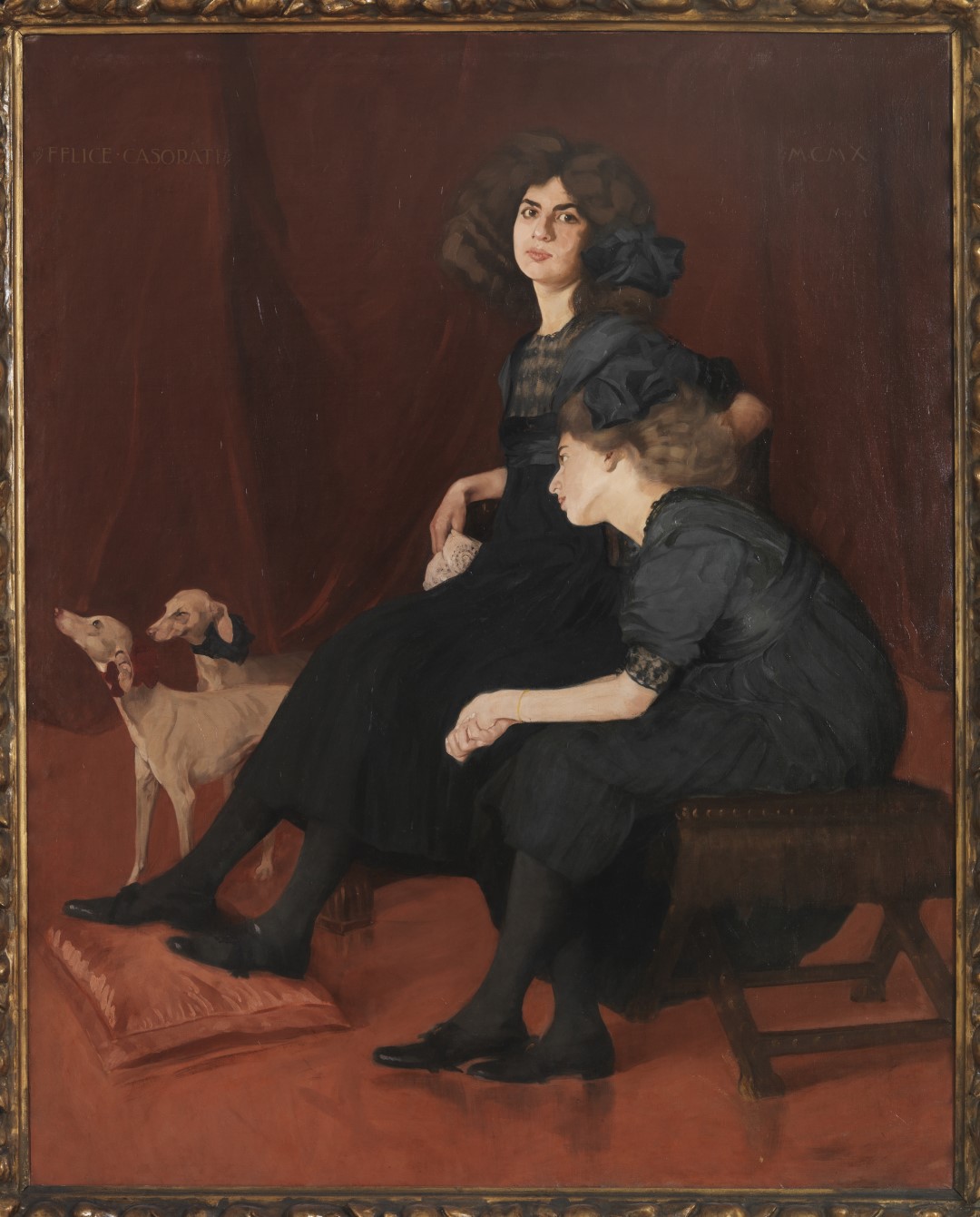 Gravure Gypsographie Signée Felice Casorati (1930) - Portrait D'homme Sur Papier Chinois Encadré - 65x55 Cm